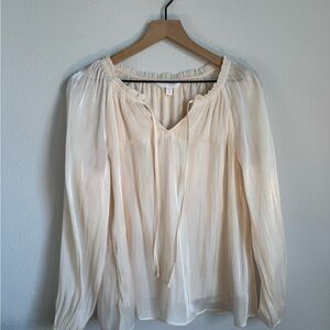 Elegant Shimmer Cream Blouse